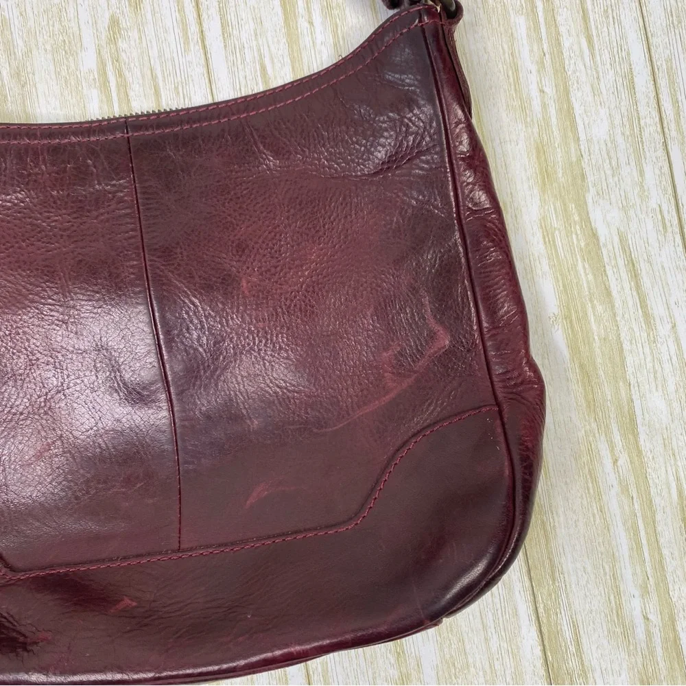 Frye Burgundy Melissa Button Crossbody Purse